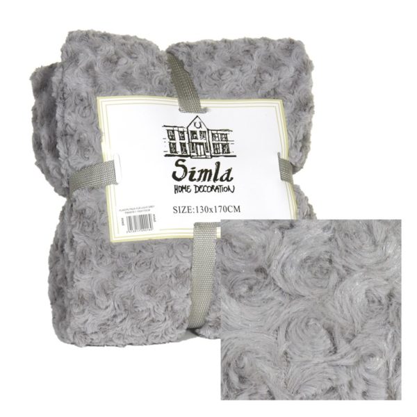 Plaid gris clair 170 x 240cm Simla – Image 3