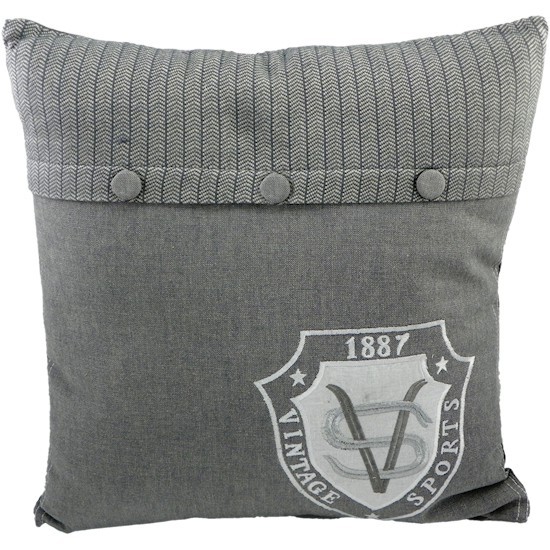 Coussin gris sport vintage 40x40cm