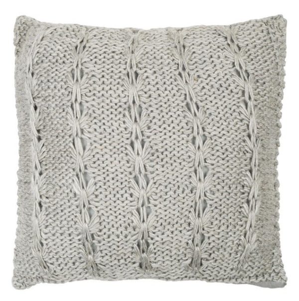 Coussin laine gris clair