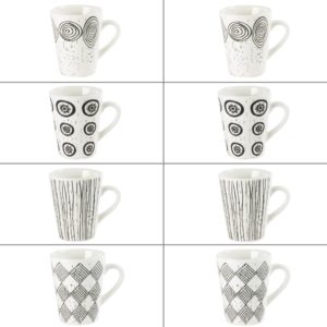 p 1 5 6 4 1564 Tasse a cafe 10cl Noir et blanc Coffret de 8 Table Passion - Meilleures ventes