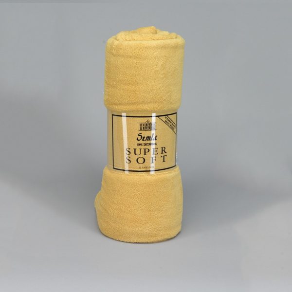 p 1 6 0 9 1609 Plaid jaune moutarde 130x170cm Simla Super soft - Plaid jaune moutarde 130x170 cm