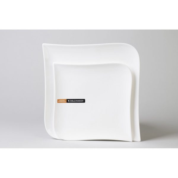 Lot de 6 Assiettes plates porcelaine Melody 25.5cm Blanc