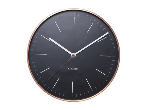 Horloge Karlsson Minimal noire cuivre