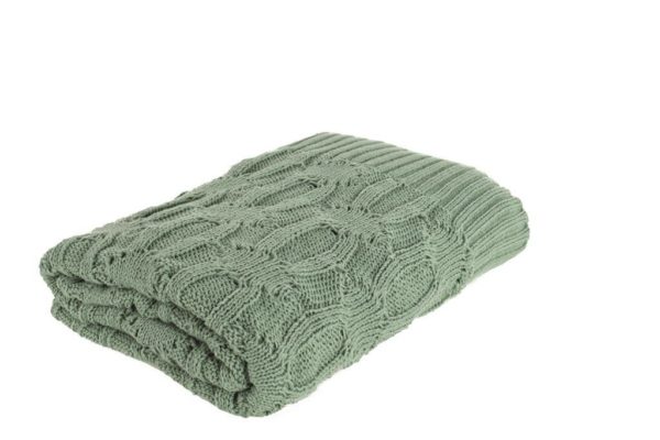 Plaid vert tricoté 130X170 cm Braxton