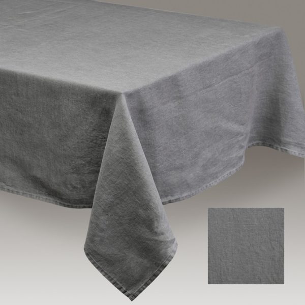 p 2 5 6 2 2562 Nappe lin lave Gris fonce 150 x 250 cm - Nappe lin lavé Gris foncé 150 x 250 cm