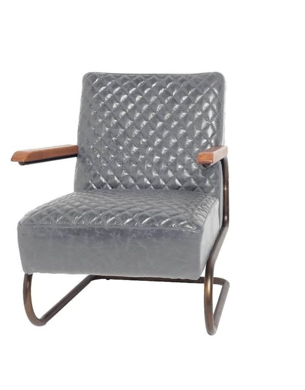Fauteuil Cuir Gris Edward