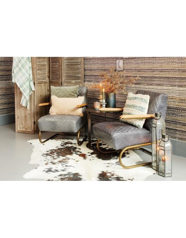 Fauteuil Cuir Gris Edward – Image 2