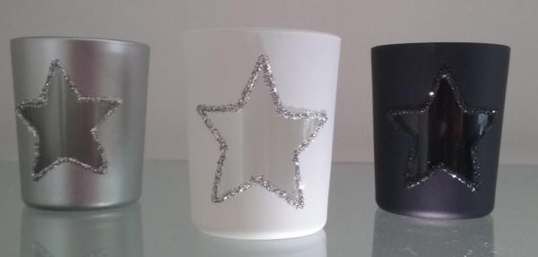 Photophores en verre étoiles (lot 3)