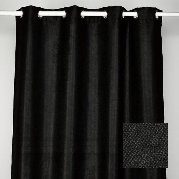 Rideaux Velours noir ocultants x2 140x265cm