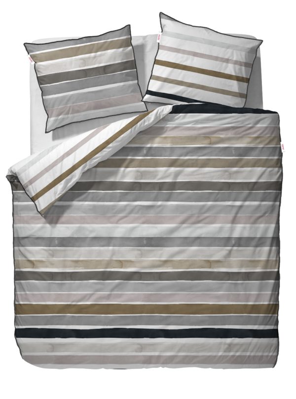 Parure housse de couette Iva Beige Esprit 240x220 et taies