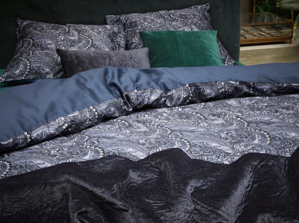 Parure housse de couette Mire bleu Essenza 240x220 et taies – Image 2