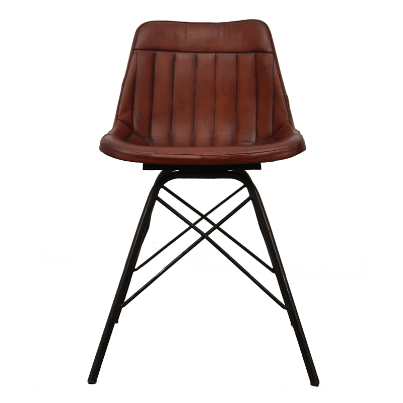 Chaise Cuir Marron Clair Aviateur My Home Collection