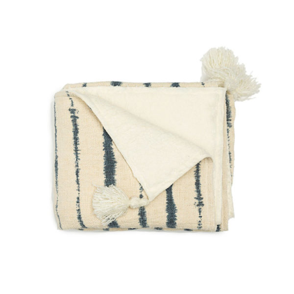 Plaid Naturel Bleu sherpa Simla 130x170 cm