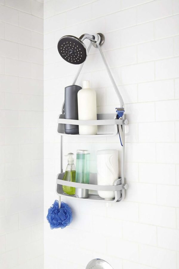 Caddie de douche Flex. Organiseur de douche à étagère, à suspendre, coloris blanc. – Image 5