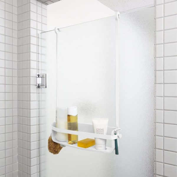 Caddie de douche Flex. Organiseur de douche à étagère, à suspendre, coloris blanc. – Image 3
