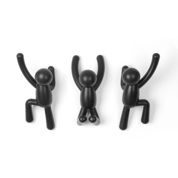 Crochets muraux Buddy noir UMBRA lot de 3