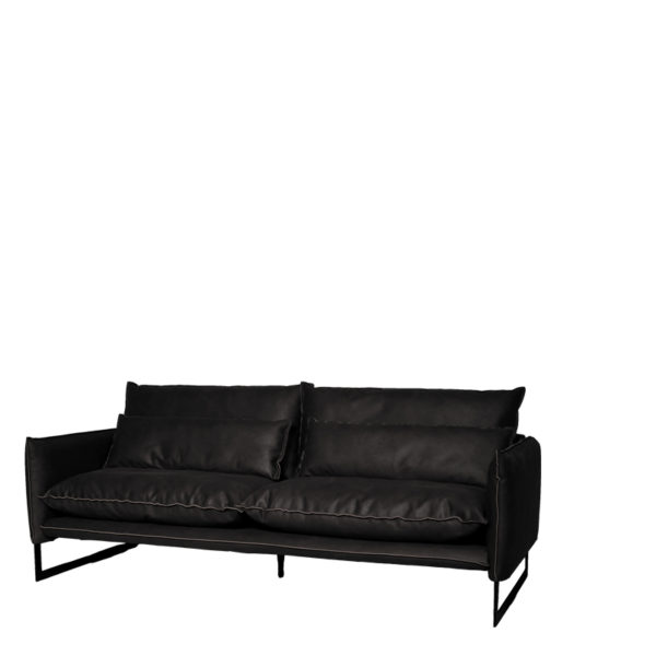 canape milan anthracite 3 - Canapé en cuir 3 places Milan 7 Coloris