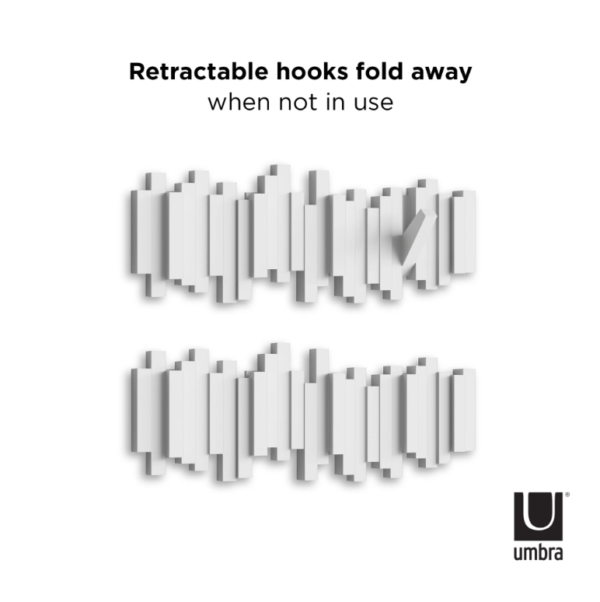 sticks multi hook blanc 6 - Patère Sticks blanc UMBRA 5 crochets
