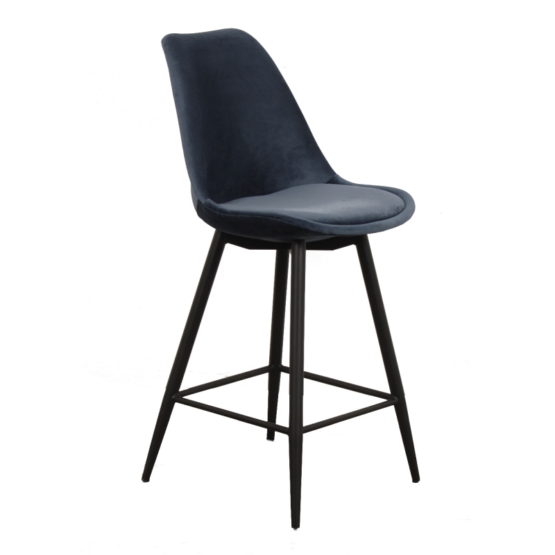 Chaise de cuisine Velours Bleu Océan Lot de 2  My Home Collection