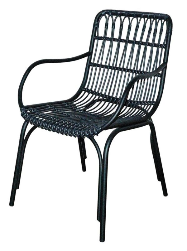 Chaise Palm Beach City Lifestyle à accoudoirs, gris anthracite