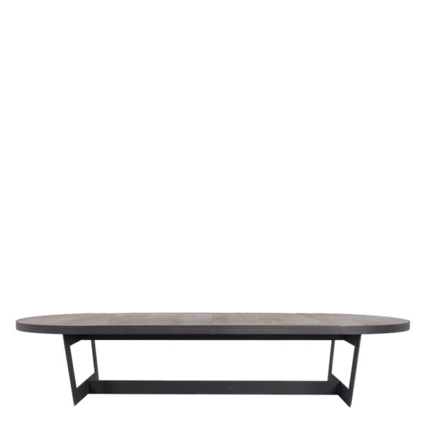 Table basse nevada 190 lifestyle - Table basse en cuir Nevada 190cm