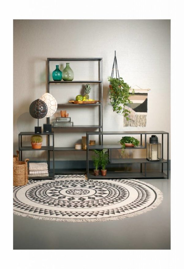 console lifestyle arizona side table unegual layers - Console Métal Noir Arizona