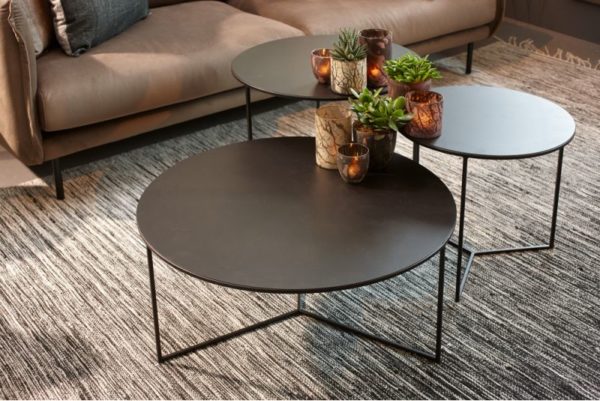 Table basse métal noir 50 cm Sandviken – Image 2