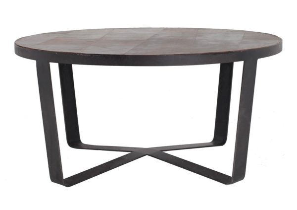 Table basse en cuir Nevada 85cm