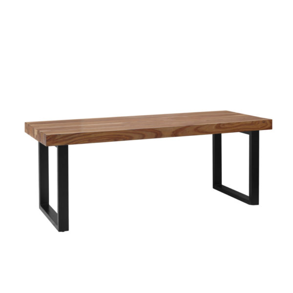 table bois naturel sesham PTMD 200 682412 - Table à manger en chêne Gris Oakly 200 cm