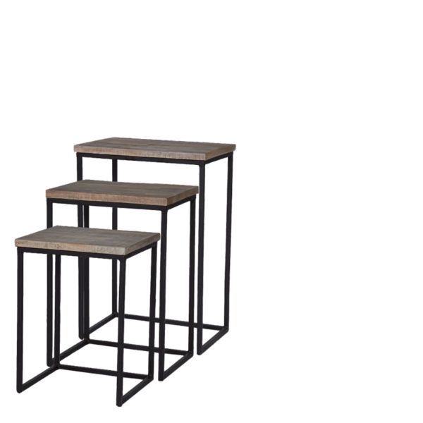 table mickael rectangle lot de 3 lifestyle - Set de 3 Sellettes en bois rectangle Mickael