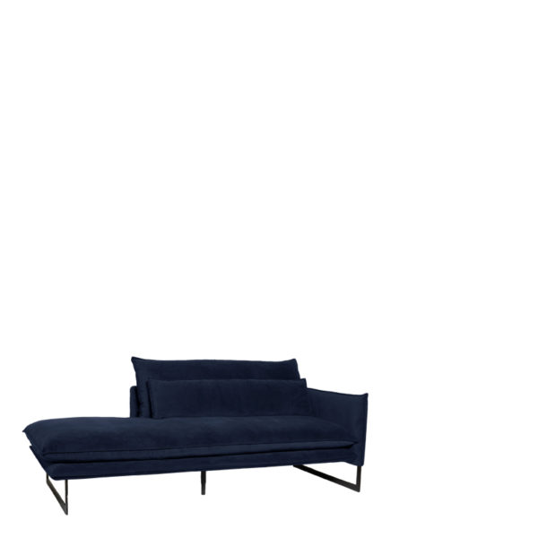 meridienne droite velours bleu navy800 - Méridienne en velours Droite 13 Coloris Milan