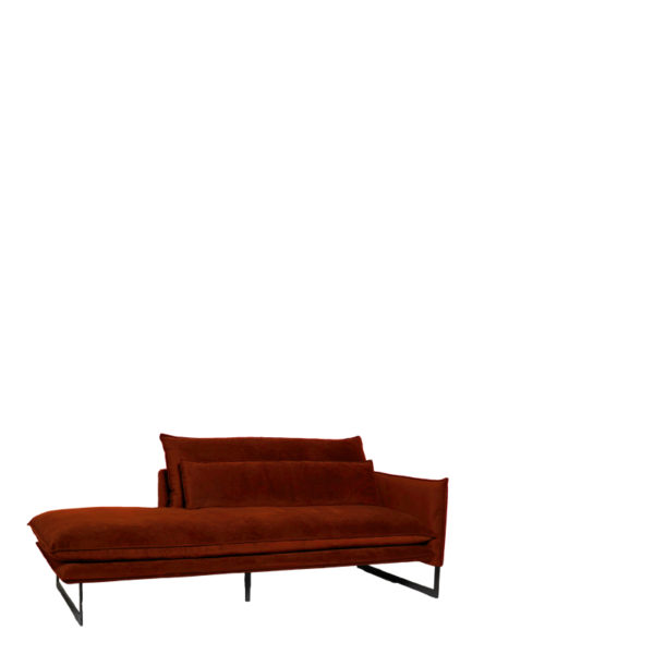 meridienne droite velours copper lifestyle - Méridienne en velours Droite 13 Coloris Milan