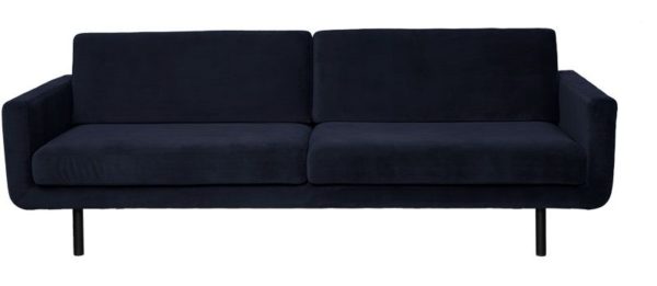 lifestyle genua sofa velvet petrole - Canapé en velours 3 places Génua 16 coloris