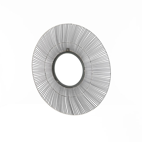 Miroir rond métal Noir et bronze