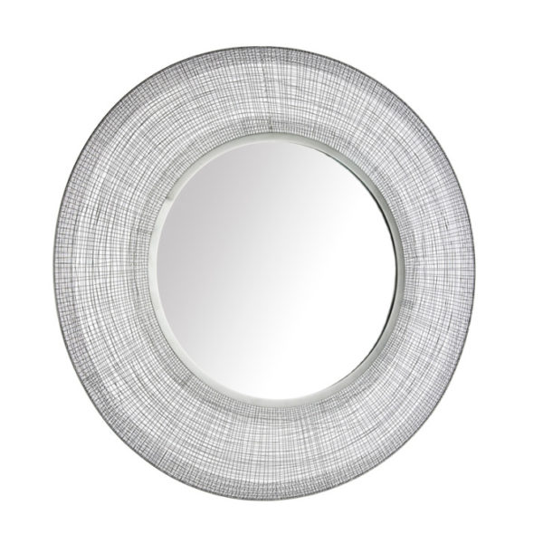 Miroir rond métal noir 100 cm