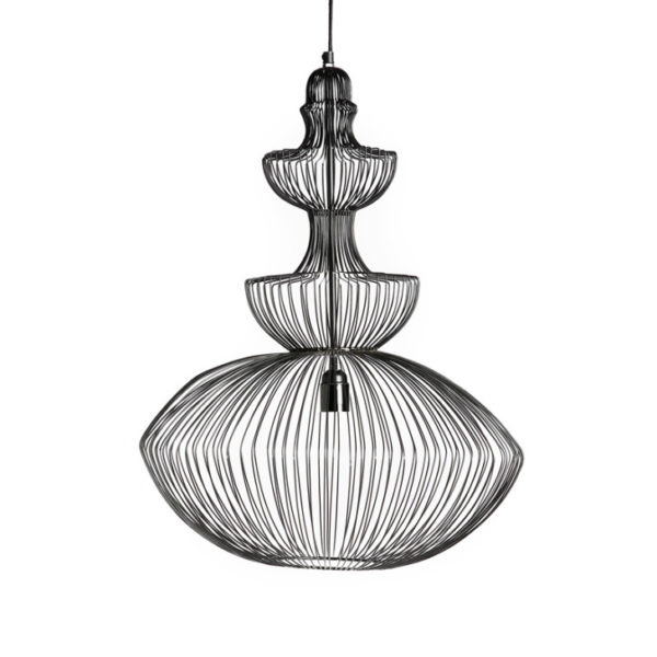 Suspension en métal noir 65 cm
