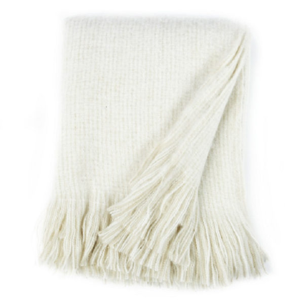 Plaid Ecru et beige façon mohair
