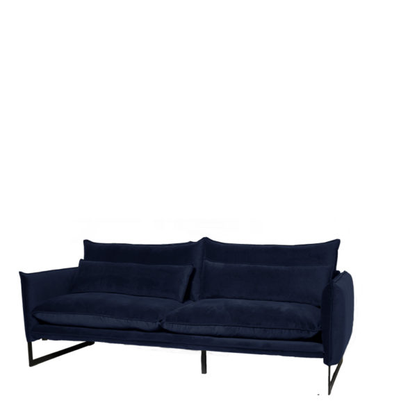 milan 3 seven navy 800 - Canapé velours 3 places 13 coloris Milan