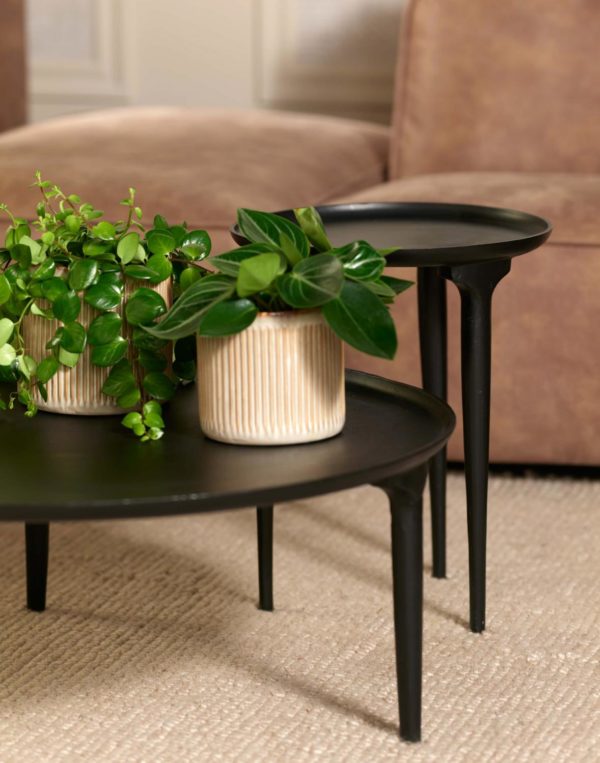 Table basse métal noir 90 cm Allard – Image 2