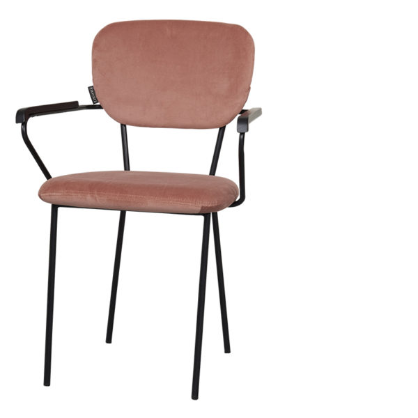 Lot de 2 Chaises Velours Brique accoudoirs Cleveland – Image 6