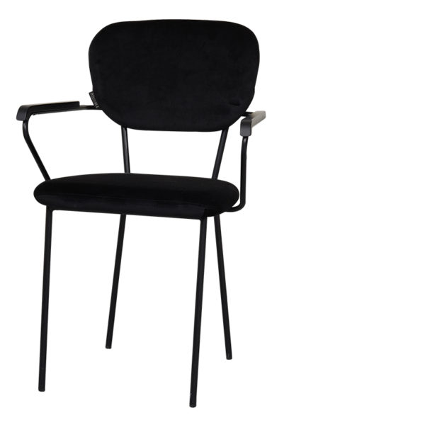 Lot de 2 Chaises Velours Brique accoudoirs Cleveland – Image 5