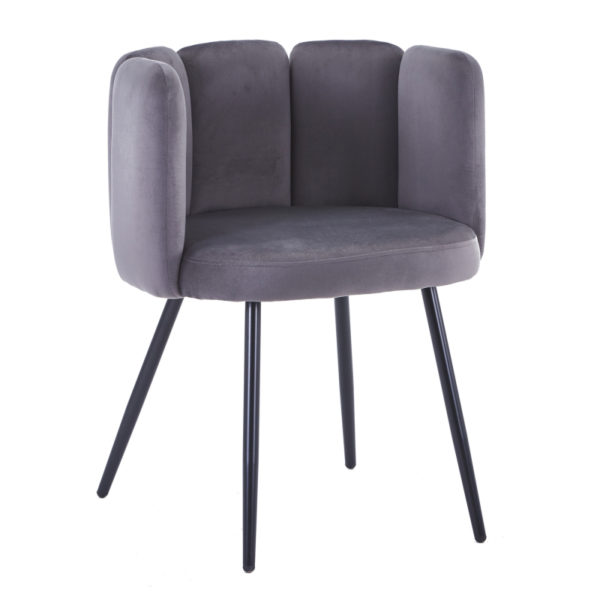 871974353593 2 - Chaise velours gris High Five