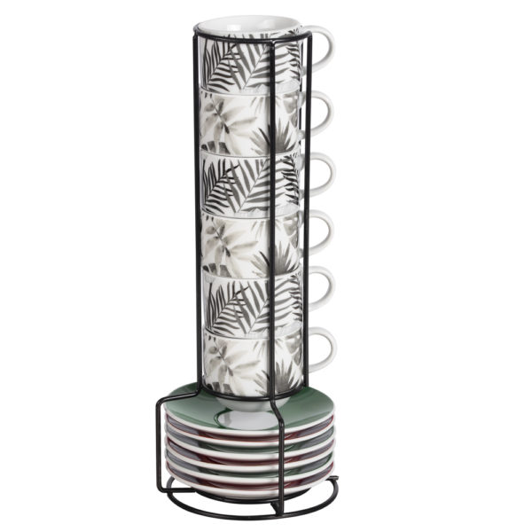 Tasse à café 9cl Coffret Tour de 6 Palmier Table Passion