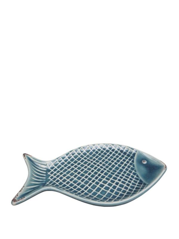 Plat poisson relief bleu Chehoma