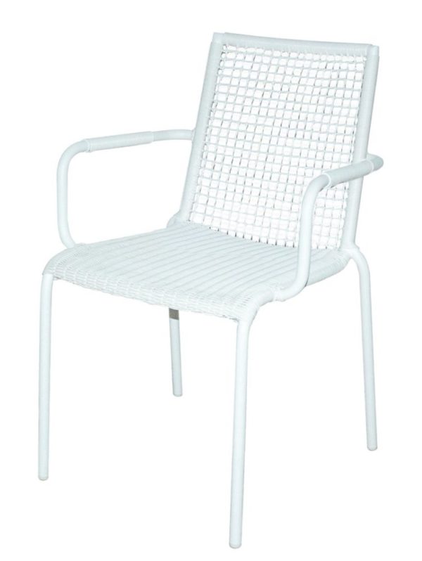 Chaise à accoudoirs blanc Palm Beach Bay