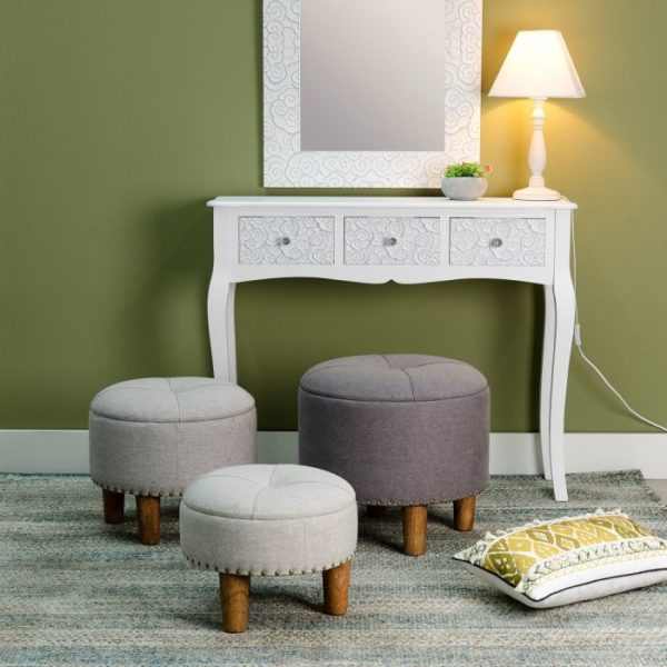 Pouf Velours Bleu – Image 7