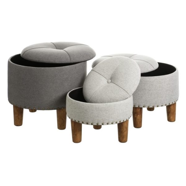 Pouf Velours Bleu – Image 8