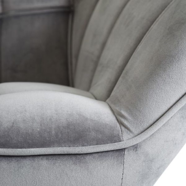 Fauteuil velours Gris Astral – Image 8