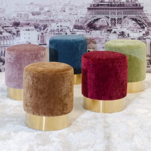 105629 001 - Pouf Velours Bleu