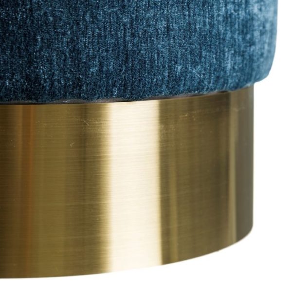 105629 02 - Pouf Velours Bleu